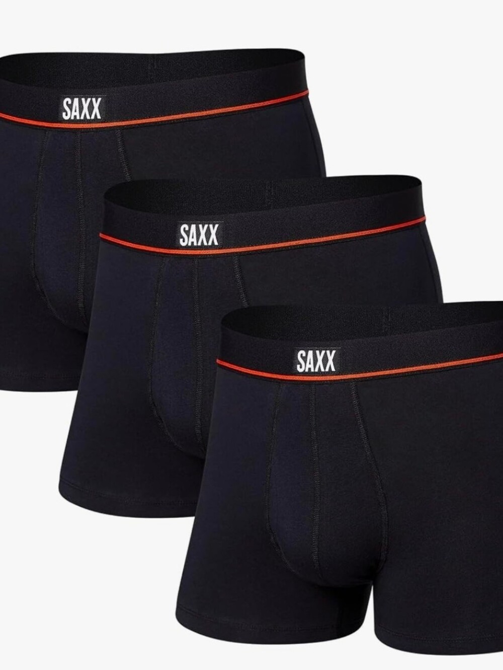 SAXX Underwear Co. Men's Non-Stop Stretch Cotton Trunk Fly 3-Pack Black New Med